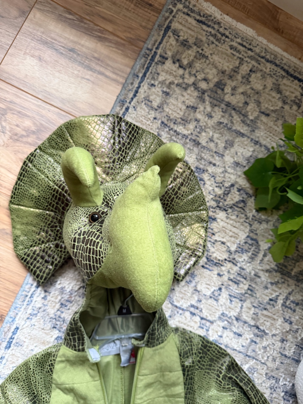 Green Plush Triceratops Reptile Toy - Soft Dino for Pets & Decor